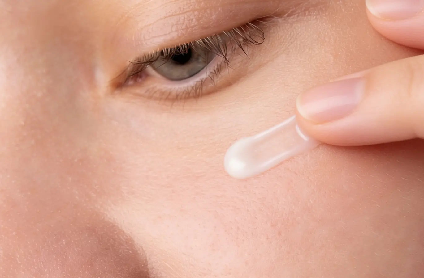 Microbiome skincare applied to cheeks